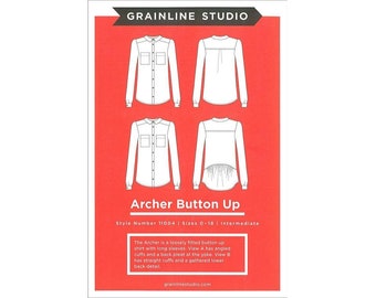 Archer Button Up Shirt Pattern by Grainline Studios