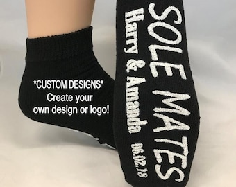 Favores de boda únicos, calcetines con agarre de boda, *DISEÑO GRATIS* favores de boda, calcetines de fiesta de boda, calcetines de baile de boda, favores de folleto de boda