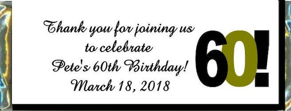 Vintage Dude 60th Birthday Candy Bars 10 oz Fabulous 60 60th Birthday