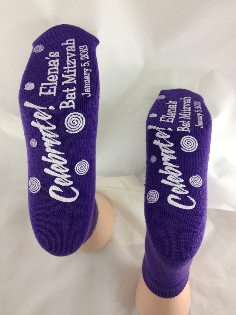 Bat Mitzvah Grippy Socks FREE CUSTOM DESIGN Grippy Socks Etsy