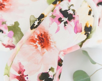 Floral Watercolor Print Soft Cotton Sleep Eye Mask