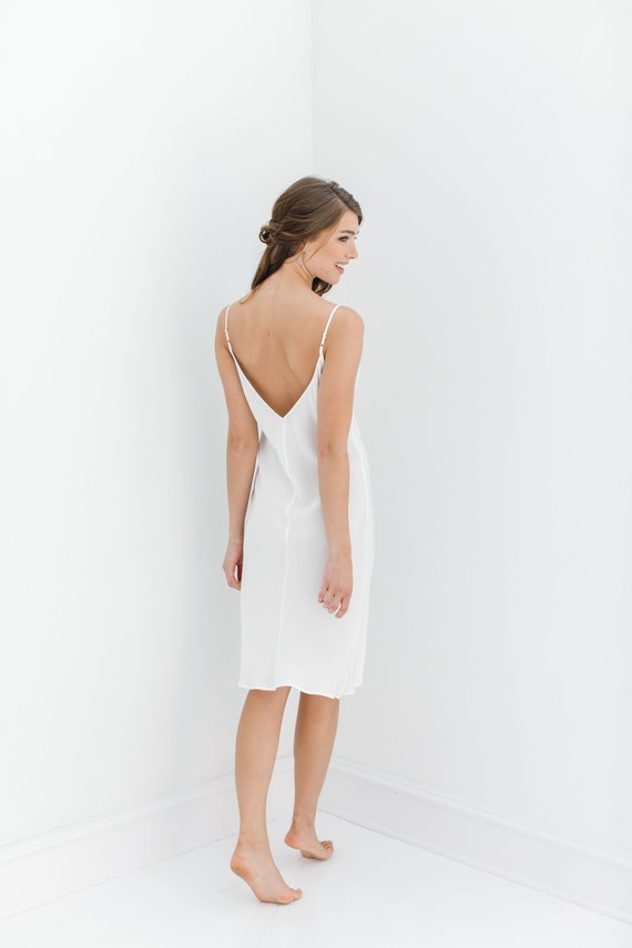 ivory silk slip dress