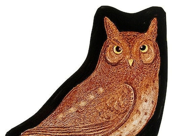 Owl stained glass fragment, kilnfired, stained glass owl motif, owl suncatcher, hibou vitraux, owl glasspainting, owl, glasspainting, eule