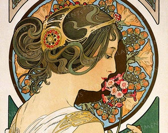 Mucha Ceramic Decals, Alphonse Mucha, Art Nouveau Ceramic Decals