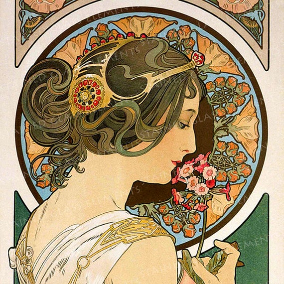 Decalcomanie Ceramica Di Mucha Alphonse Mucha Art Nouveau In Etsy