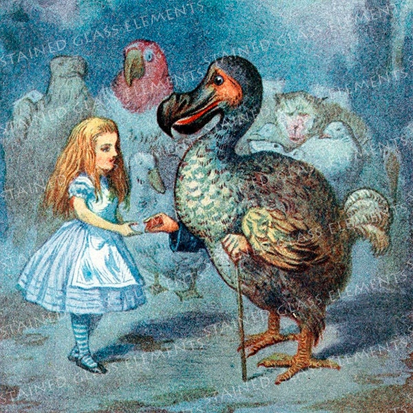 Alice and The Dodo Bird in Wonderland Tile