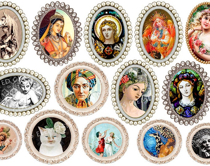 Exotic ceramic decals, brooches ceramic decals, decals sheet, decals for enameling, ceramic decals for pedants, angels, magic ceramic decals