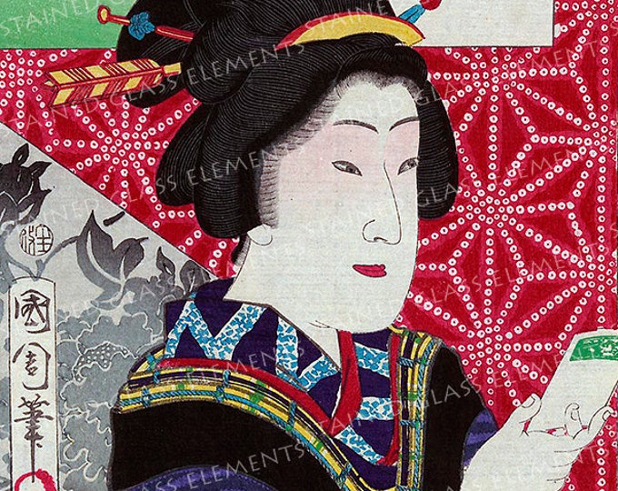 Japan decal, ceramic decals sheet, decals sheet, Japan, geisha ceramic decal, ceramic decal sheet, Geisha decals, vintage Japan, セラミックデカール