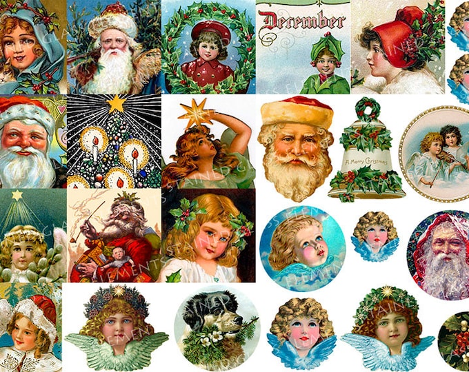 Ceramic decals for Xmas, angels, Christmas ceramic decals, Santa Claus ceramic decals, ceramic decals for glass pedants, ceramic decal sheet