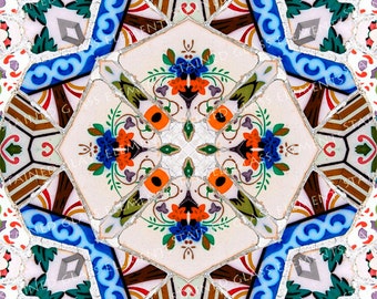 Ceramic transfer Mosaic, size 10 x 10cm (3.94 x 3.94 inch), firing temperature 1400-1562 ºF, ceramic decal tile, mosaic ceramic decal, decal
