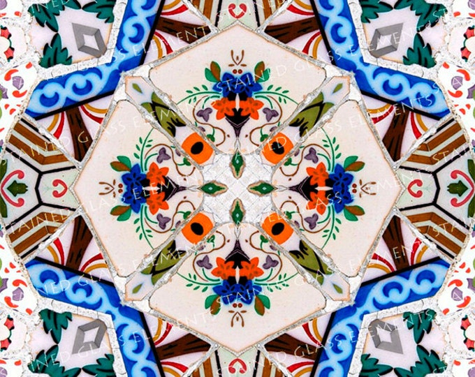 Ceramic transfer Mosaic, size 10 x 10cm (3.94 x 3.94 inch), firing temperature 1400-1562 ºF, ceramic decal tile, mosaic ceramic decal, decal