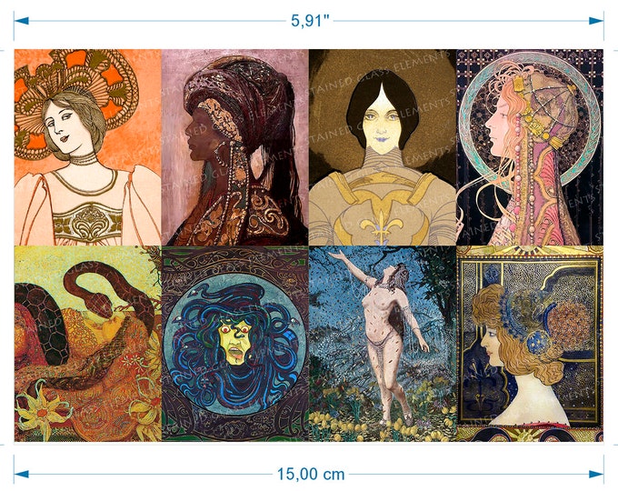 Symbolism ceramic decals waterslide transfers for decoration of ceramics glass fusing enameling firing temp 720-800 ºC or 1328-1472 ºF