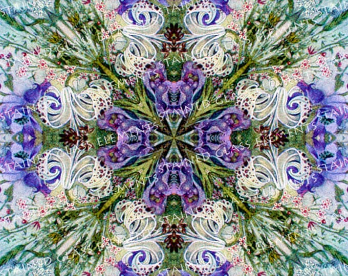 Ceramic decal flower, size 10 x 10cm (3.94 x 3.94 inch), firing temperature 1400-1562 ºF, ceramic decal tile, violet, purple, violet decals