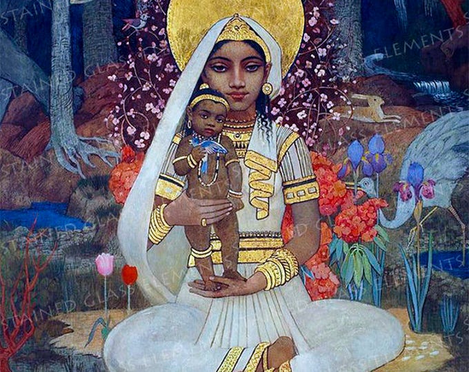 Devaki, Mother of Krishna ceramic decal, India ceramic decals, goddess decal, India, exotic decals, 陶瓷贴花, セラミックデカール, Керамическая деколь