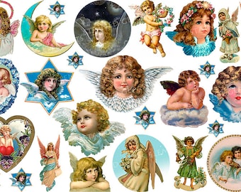 Angels ceramic decals, Angel ceramic transfer, Xmas ceramic decals, Xmas, Christmas decals, decals for enameling, ceramic decals for pedants