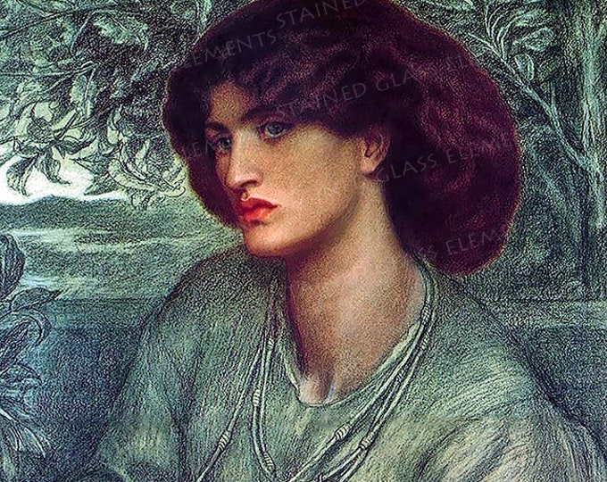 Preraphaelites ceramic decal waterslide transfer for ceramics tiles glassfusing enameling beads and mosaic firing temperature 1400-1562 ºF