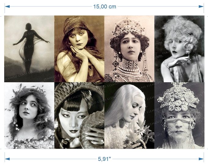 Victorian Beauties ceramic decals waterslide transfer for decoration of ceramics glass fusing enameling firing at 720-800 ºC or1 328-1472 ºF
