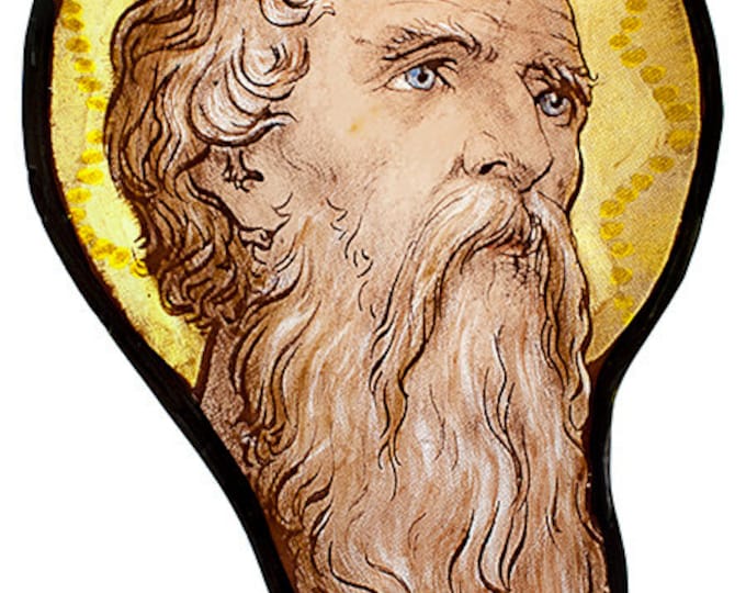 Church window fragment, prophet stained glass fragment, prophet stained glass, stained glass fragment, antique stained glass, glass