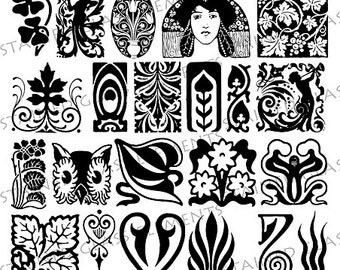 Ceramic decals, black or sepia, decorative, fusible transfers, transfers fusing, decorative ceramic decals, black decals glass pendants, top