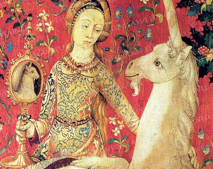 Unicorn ceramic decal mythology animal waterslide transfer for ceramics tiles glassfusing enameling and beadsfiring temperature 1400-1562 ºF