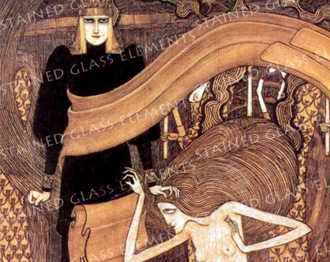 Decals fusible, symbolism, fusible decals, Jan Toorop ceramic decals, fusible transfers, glass decals, decals for enamelling, Jan Toorop,
