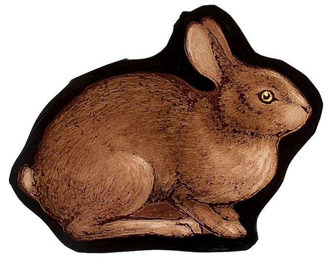 Rabbit stained glass fragment, kilnfired, stained glass rabbit motif, rabbit, medieval glass, rabbit suncatcher, rabbit glass fragment, gift