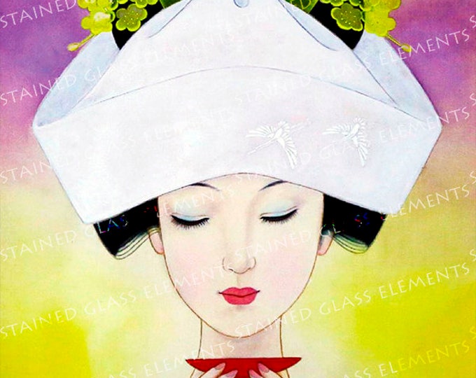 Japan ceramic decals, Japanese ceramic decals, decals sheet, Japan, geisha ceramic decals, ceramic decal sheet, Geisha decals, Japan, geisha