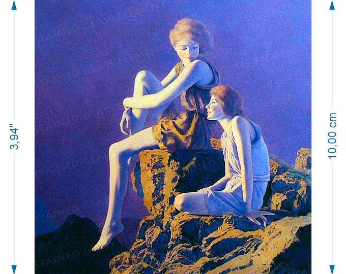 Ceramic decal Maxfield Parrish fusible transfer for decoration of ceramics glass fusing enameling art décalcomanies pour verre et céramique