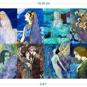 Calcomanía cerámica de las 1001 Noches, transferencia al agua termofusible exótica para cerámica, vidriería, esmaltado, cocción a 1400-1562 ºF (750-850 ºC)