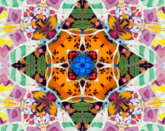 Ceramic transfer Mosaic, size 10 x 10cm (3.94 x 3.94 inch), firing temperature 1400-1562 ºF, ceramic decal tile, mosaic ceramic decal, decal
