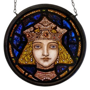 Saint Elisabeth of Hungary kiln fired glass painting available with or without leadframe Harry Clarke suncatcher window decoration nice gift