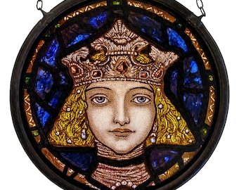 Saint Elisabeth of Hungary kiln fired glass painting available with or without leadframe Harry Clarke suncatcher window decoration nice gift