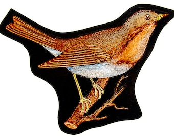 Robin stained glass fragment, kilnfired, stained glass bird motif, bird, robin suncatcher, glasspainting, Erithacus rubecula, stained glass