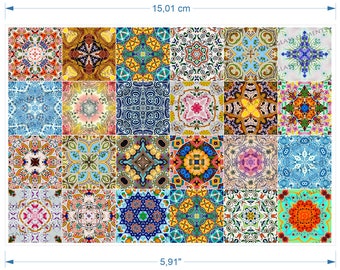 Kaleidoscope ceramic decal geometric psychedelic fusible waterslide transfer for ceramics glass fusing enameling  1400-1562 ºF, 750-850ºC
