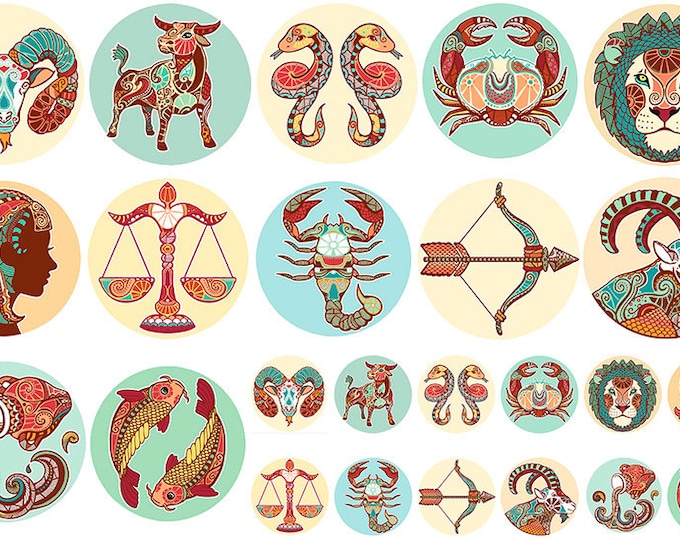 Zodiak keramische transfers, zodiac ceramic transfers, exotic transfers, astrology ceramic transfers glass pendants, decals for enamelling