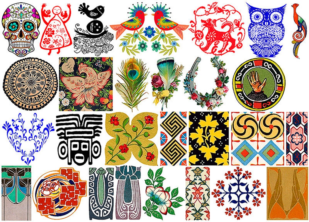 Ceramic Decals, Folklore, Motifs, Ornaments, Patterns, Geometry, Ceramic Decals for Glass