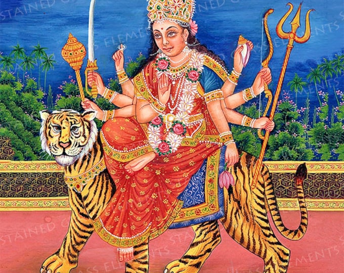 Durga ceramic decal, India ceramic decals, goddess decal, India, exotic decals, Durga, Hindu Goddess, 陶瓷贴花, セラミックデカール, Керамическая деколь