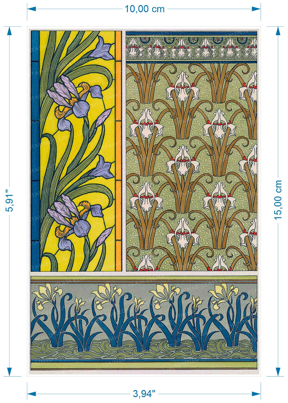 Floral Art Nouveau Motifs Ceramic Decal Fusible Transfers for - Etsy