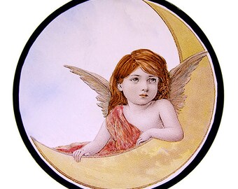Stained glass fragment, Cherub, kilnfired glass, angel glass painting, Angel suncatcher, Cherub suncatcher, ангел, Christmas Angel, 刺します, 蜇