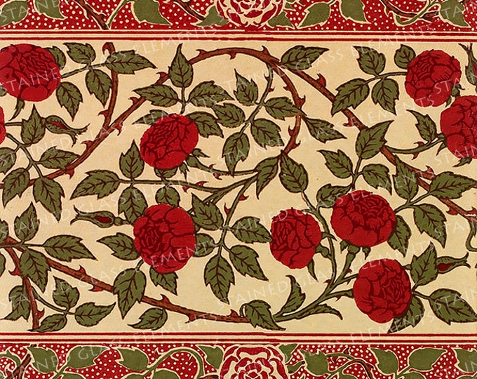 Roses ceramic decal waterslide transfer for ceramics tiles glassfusing enameling beads and mosaic firing temperature 1400-1562 ºF