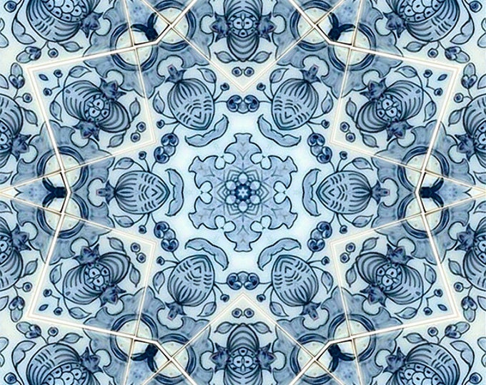 Delftware ceramic transfer, 750-850ºC, fusible transfers, image transfers, decals hot glass, decals for enamelling, kaleidoscope decals, art