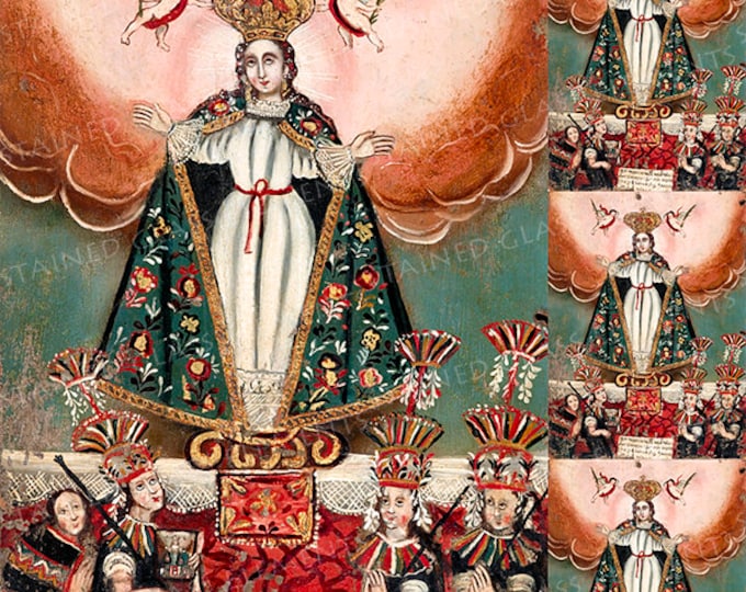 Our Lady of Cocharcas ceramic decal, religious decals, Virgin Mary, Mary ceramic decal, waterslide ceramic decal, keramiska dekal, セラミックデカール