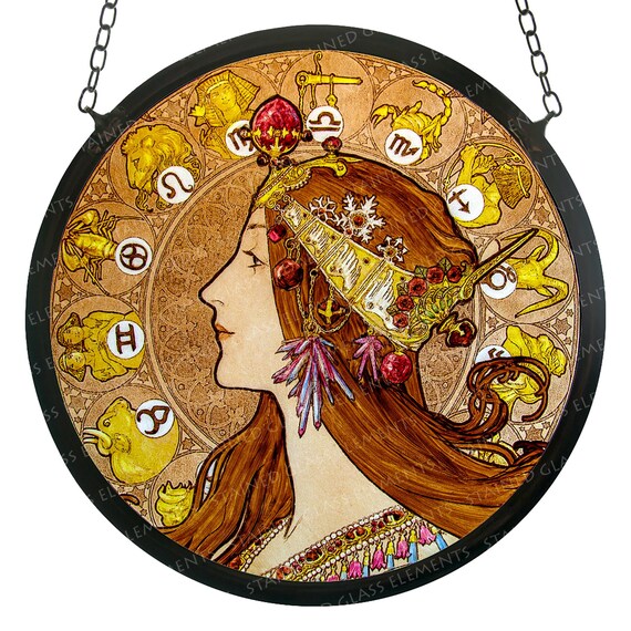 Art Nouveau Stained Glass Lampアルフォンスミュシャ Art Nouveau Stained Glass Lampアルフォンスミュシャ Mucha