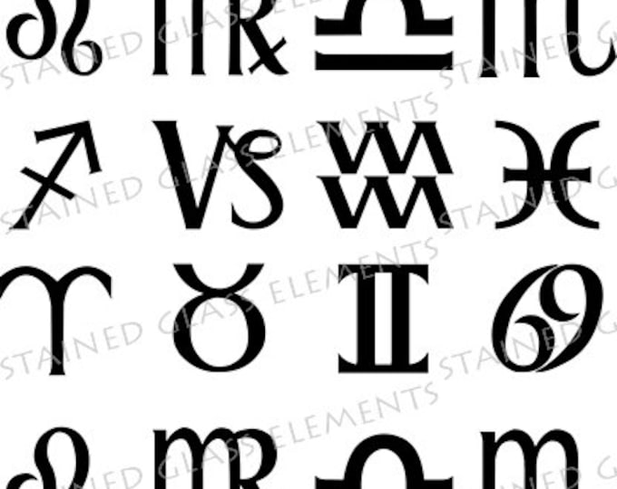Ceramic decals, black, zodiac ceramic transfers, astrology transfers, astrology ceramic decals, decals for glass pendants, decals enamelling