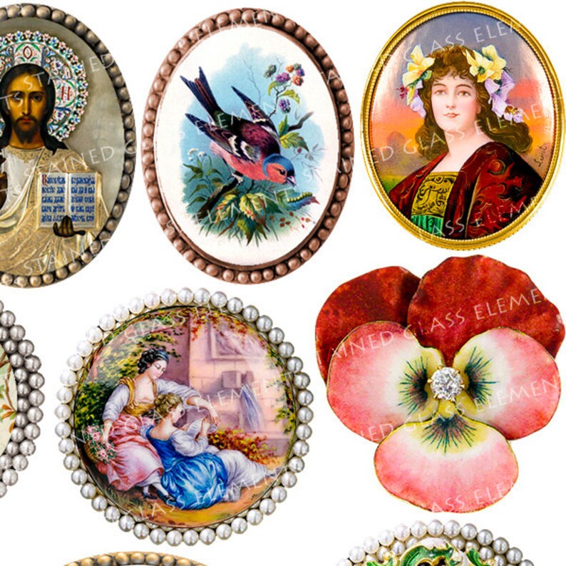 Victorian Ceramic Flower Decals Pendants Ceramic Decals Etsy UK