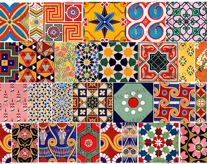 Ceramic decals, motifs, ornaments, patterns, geometry, ceramic decals for glass pedants, ceramic decal sheets, decals for beads, top decals