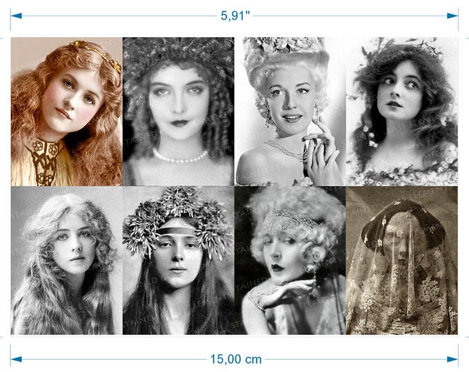 Actresses ceramic decals waterslide transfers for decoration of ceramics glass fusing enameling firing temp 720-800 ºC or 1328-1472 ºF