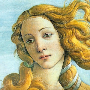 Calcomanía cerámica de Botticelli, Venus, calcas renacentistas, retrato de una mujer joven, transferencias cerámicas, renacimiento, calcas cerámicas 1400-1562 ºF