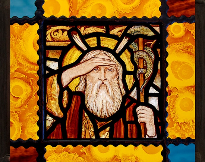 Moses stained glass, Moses suncatcher, religious glass, prophet, Moses, Mojżesz witraże, vitrail moses, nice gift, gift, זכוכית צבעונית משה