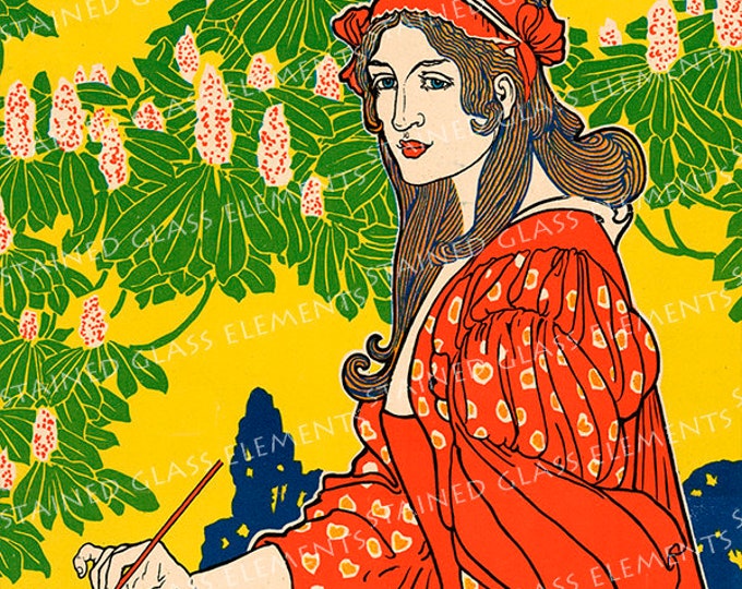 Art Nouveau ceramic decals, girl, beauty, decorative ceramic decals, jugendstil ceramic decals, ceramic decals, jugendstil, 1400-1562 ºF
